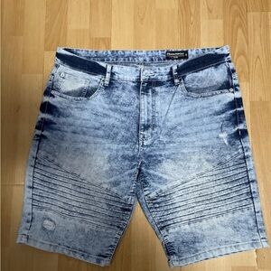 SOUTHPOLE Shorts Mens Size 38 Slim Ribbed Moto Jorts Hip Hop Steetwear